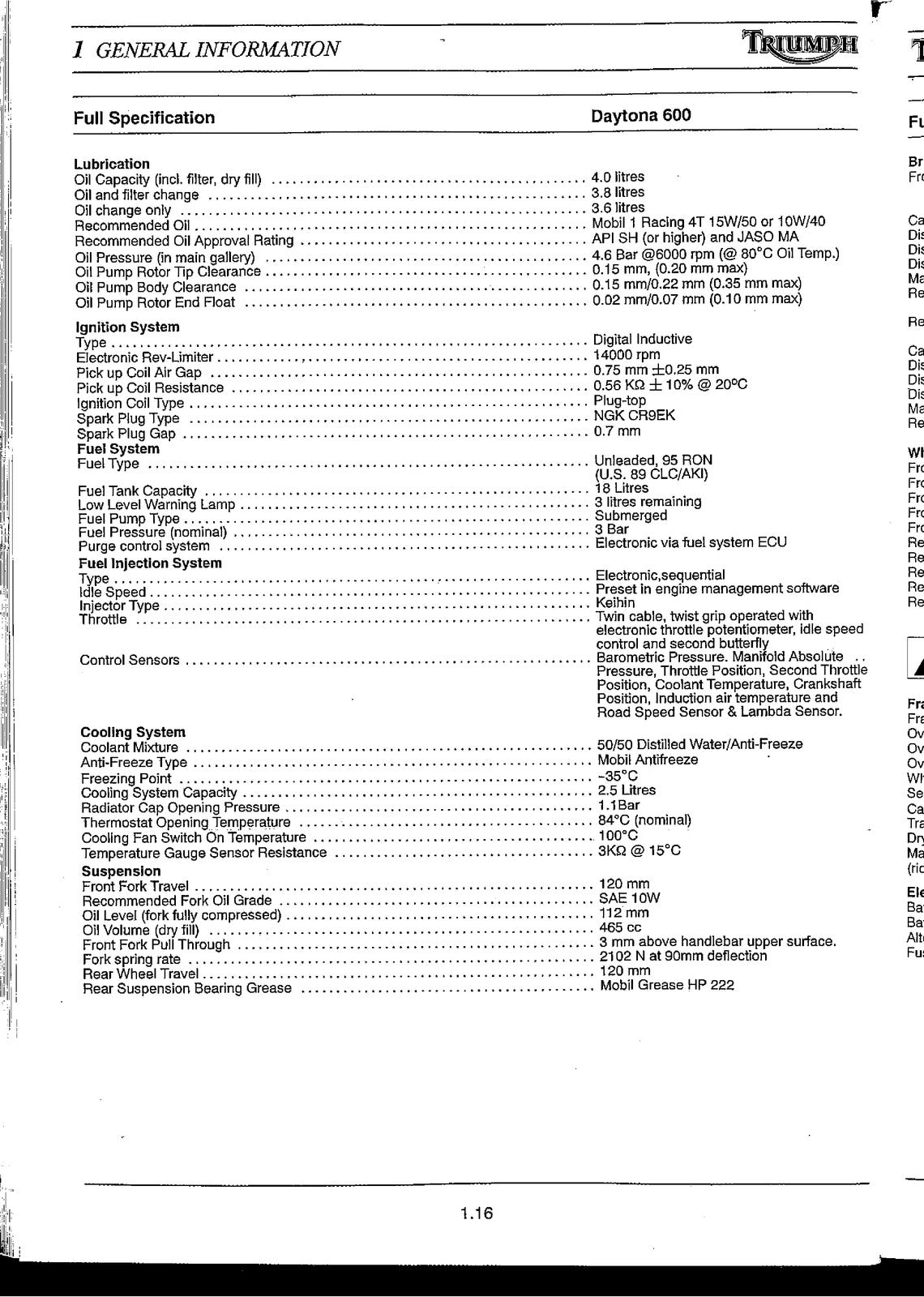 TRIUMPH Daytona 600 Motorcycle Service Manual 2002-2004, BOUND, COVERS, FOLDOUTS