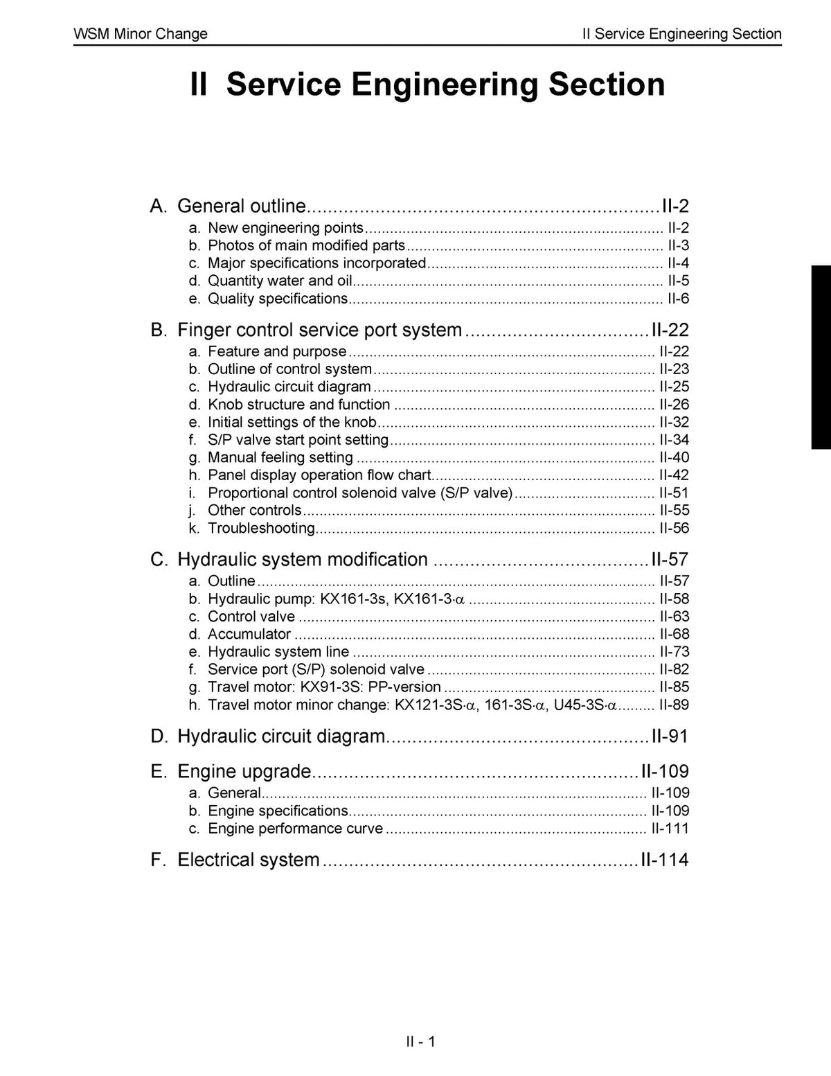 KUBOTA Change Chapter KX91-3 KX101-3 KX121-3 KX161-3 U35-3 U45-3 Service Manual