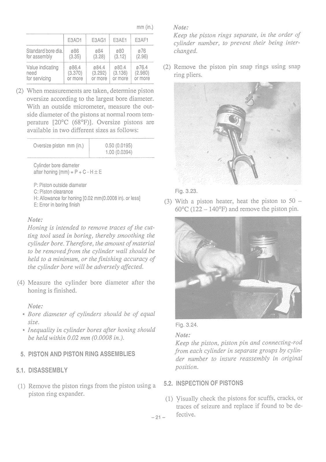 ISEKI E3AE1 E3AF1 E3AD1 E3AG1 Diesel Engine Service Manual - WIRE BOUND - COVERS