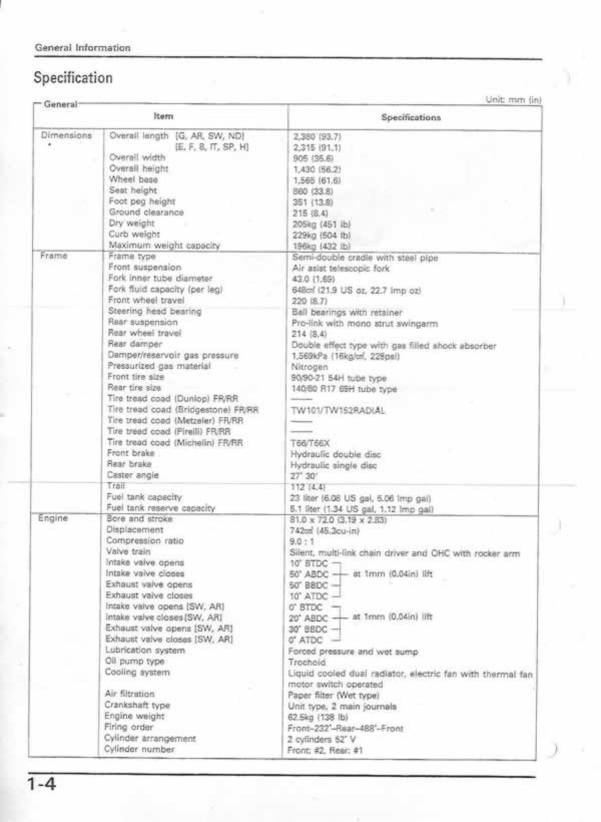 HONDA XRV750 RD07 Africa Twin Motorcycle Service Manual, BOUND, COVERS, FOLDOUTS