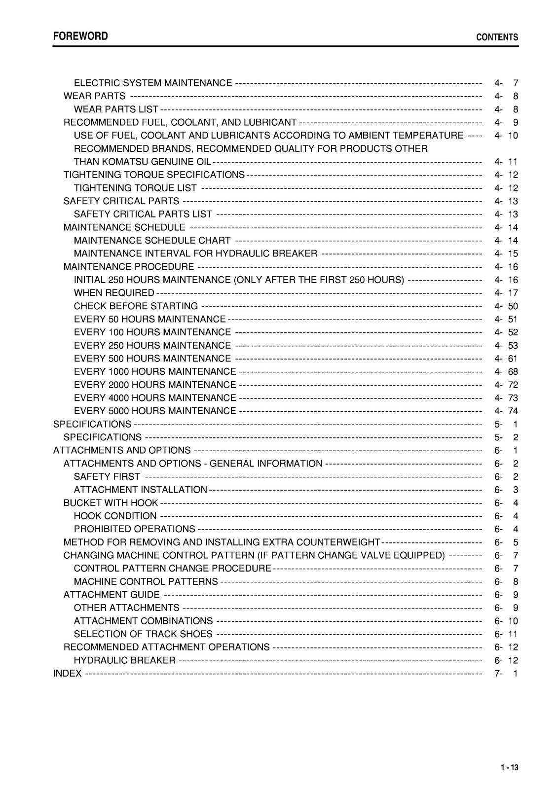 KOMATSU PC78MR-6 Operation and Maintenance Manual - WIRE BOUND TOUGH COVERS