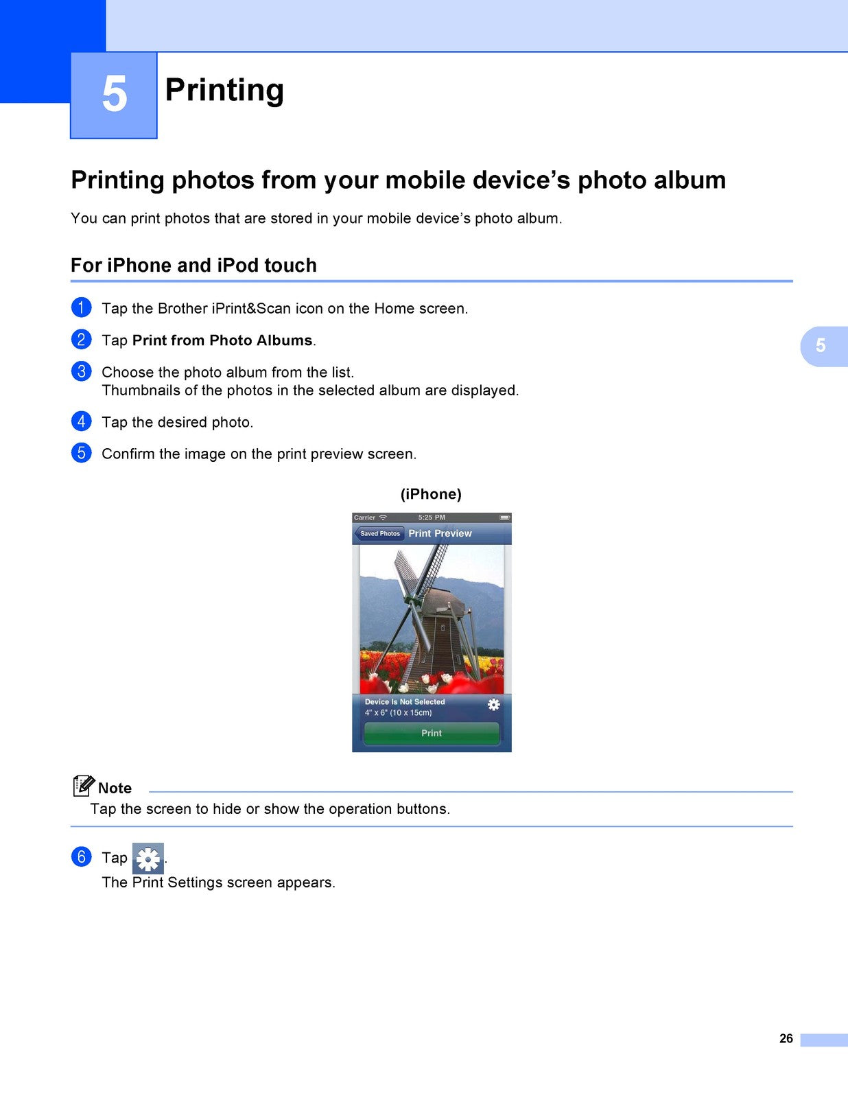 BROTHER iPrintScan Mobile Print Scan Guide Manual - WIRE BOUND - TOUGH COVERS