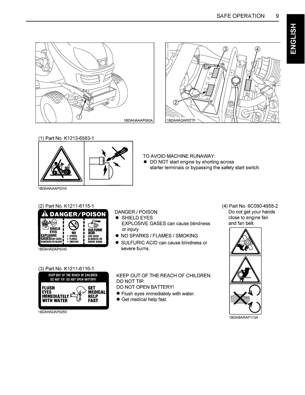 KUBOTA GR2100 GR1600 Riding Mower Operators Manual - BOUND - COVERS - FOLDOUTS