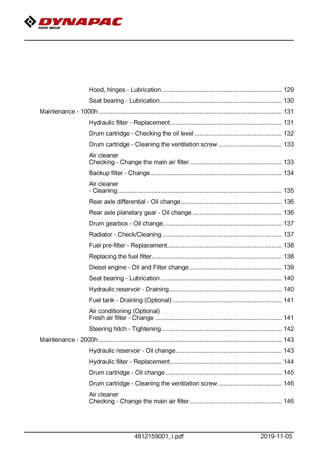 DYNAPAC CA2500 CA2800 CA3500 CA4000 Vibratory Roller Maintenance Manual - BOUND