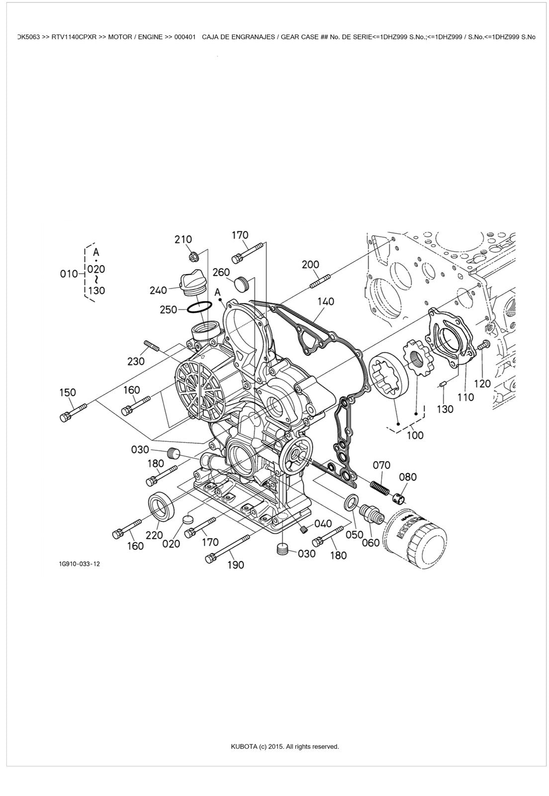 KUBOTA RTV1140CPX CPXR Parts Service Operators Manual BUNDLE - WIRE BOUND