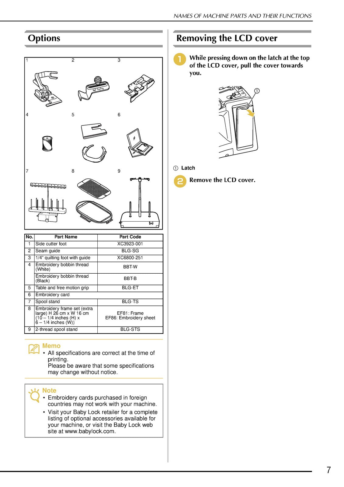 BABY LOCK Ellegante 3 BLG3 Sewing Machine Instruction Manual - WIRE BOUND