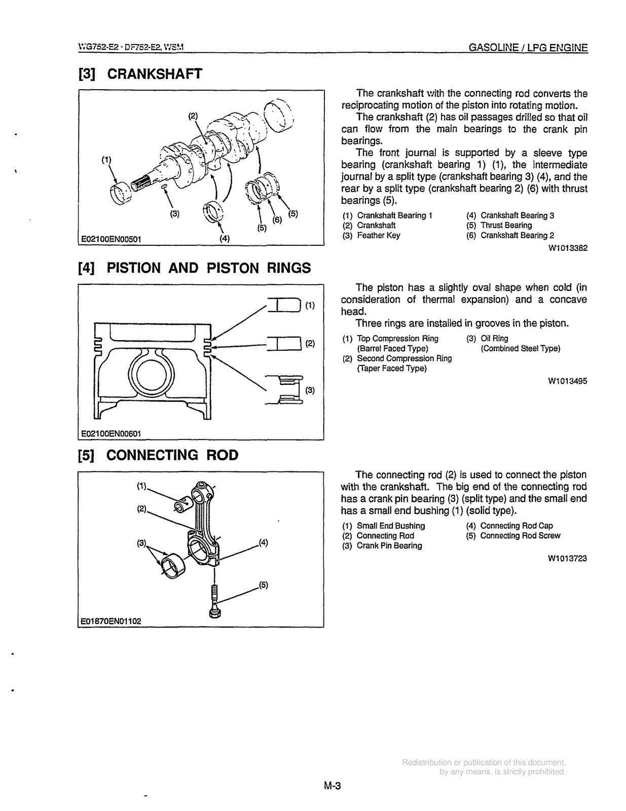 KUBOTA WG752-E2 DF752-E2 Gasoline LPG Engine Workshop Manual 2003 - WIRE BOUND