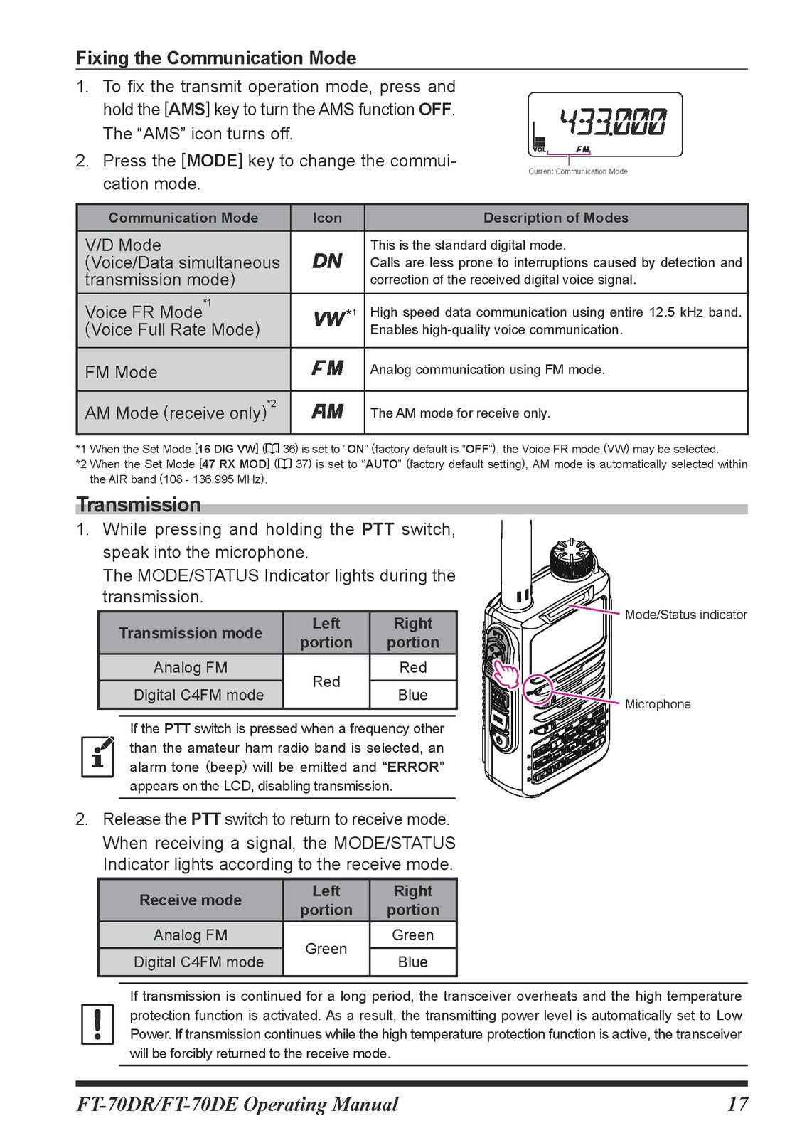 YAESU FT-70DR FT-70DE VX-6R Transceiver Operators Manual BUNDLE - WIRE BOUND