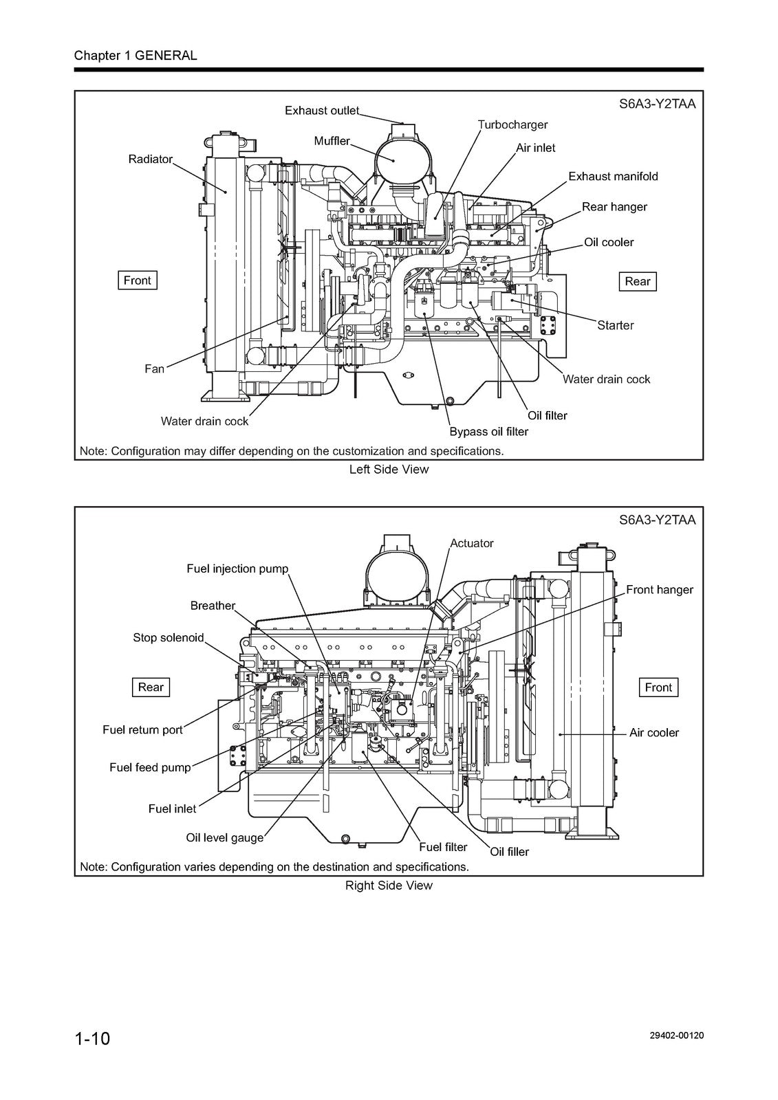 MITSUBISHI S6A3 DIESEL ENGINE SERVICE MANUAL 2017 - WIRE BOUND - TOUGH COVERS