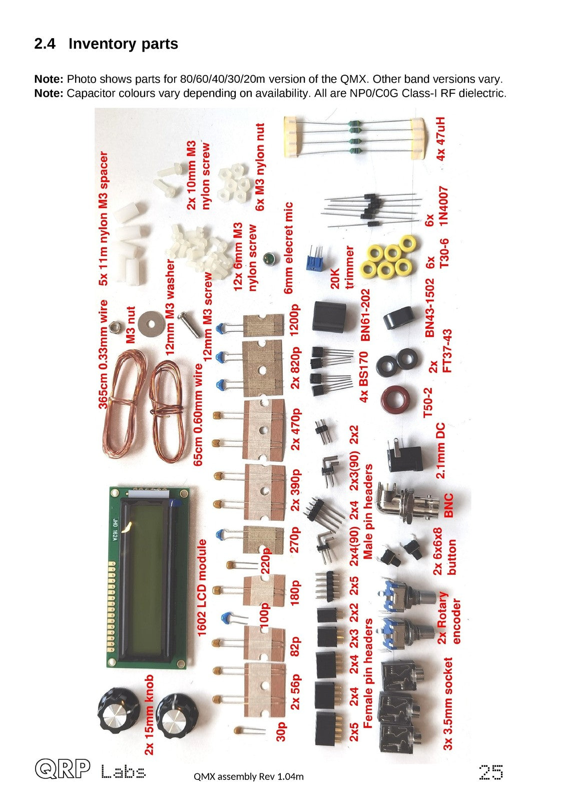 QRP LABS QMX Multimode Transceiver Assembly Manual - WIRE BOUND - TOUGH COVERS