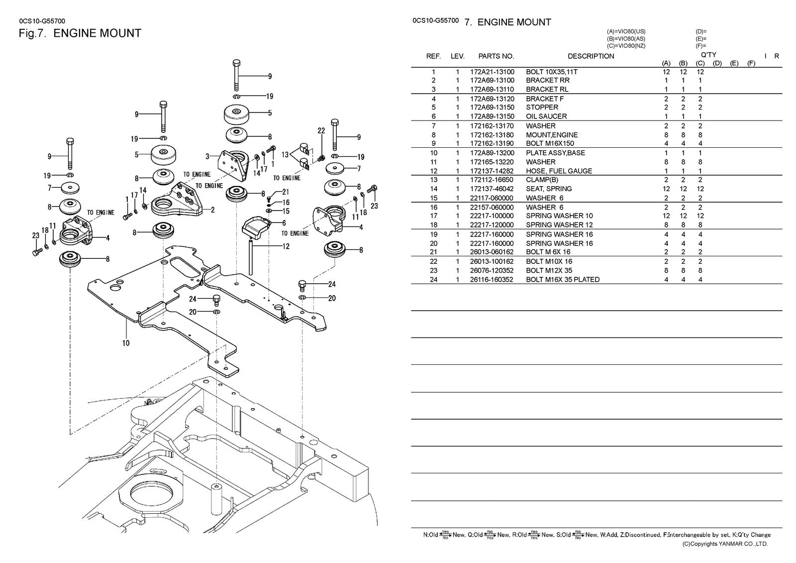 YANMAR ViO80 Excavator Parts Catalog Manual - STEEL WIRE BOUND - TOUGH COVERS