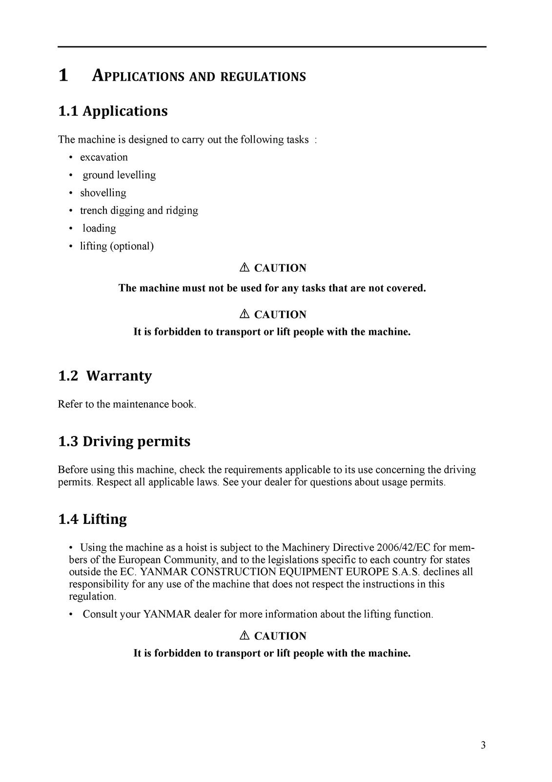 YANMAR ViO80-1A Excavator User Operation and Maintenance Manual - WIRE BOUND