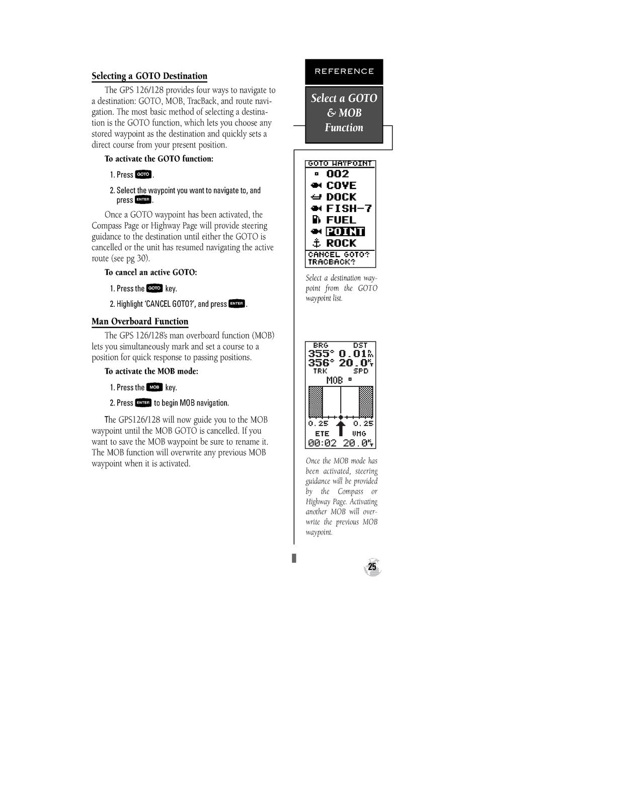 GARMIN GPS 126 128 Marine Navigator Owners Manual And Reference 1998 - BOUND