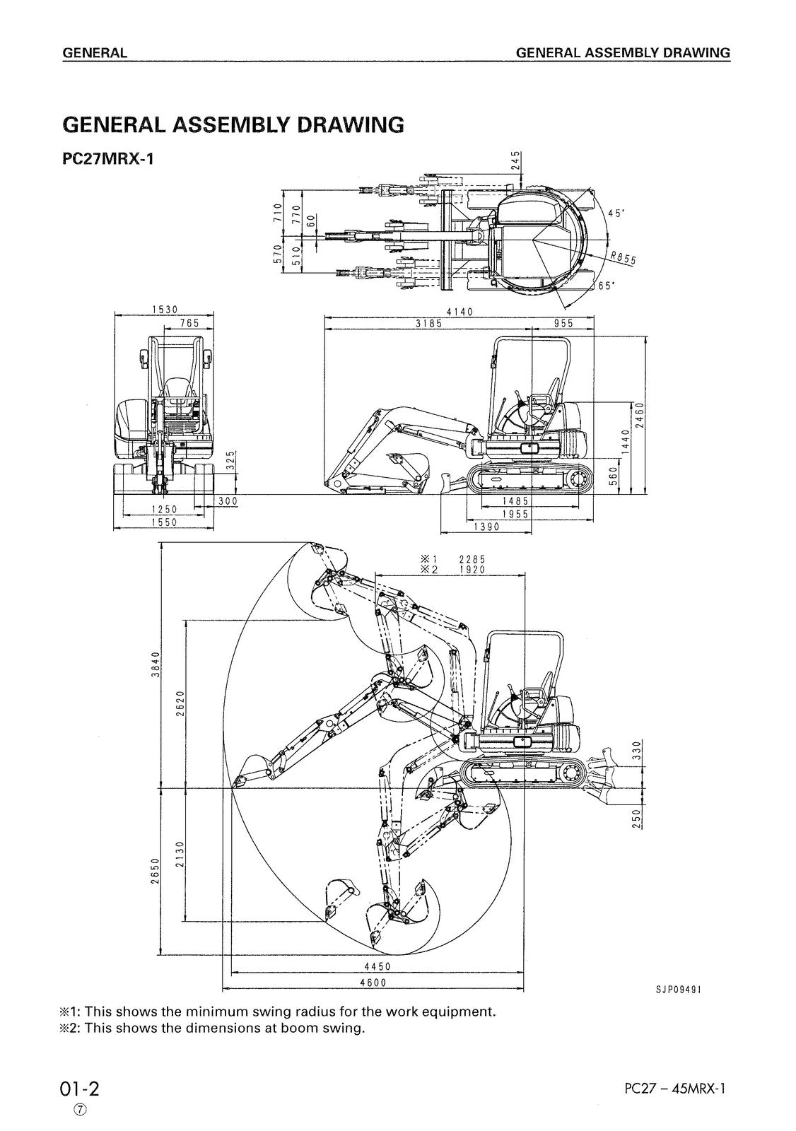 KOMATSU PC27MRX-1 30 35 40 PC45MRX-1 Shop Manual - BOUND - COVERS - XL FOLDOUTS