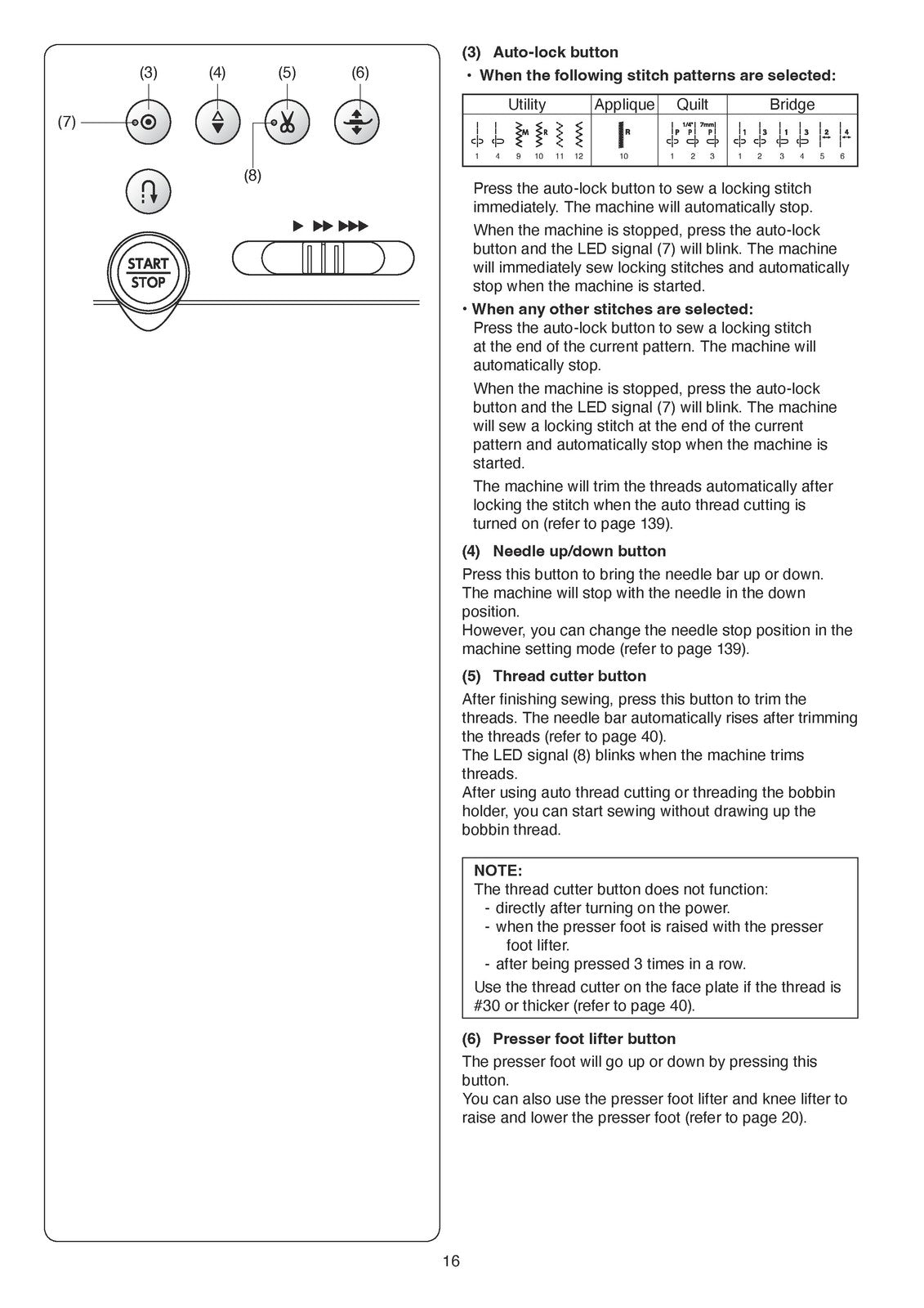 JANOME Continental M8 Professional Sewing Machine Instruction Book Manual