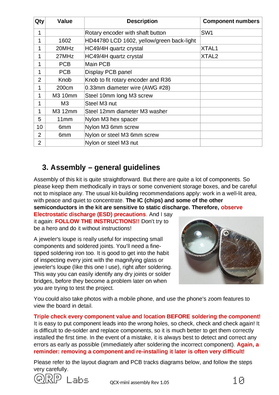 QRP LABS QCX-Mini QDX QMX Assembly & Operators Manual BUNDLE - WIRE BOUND
