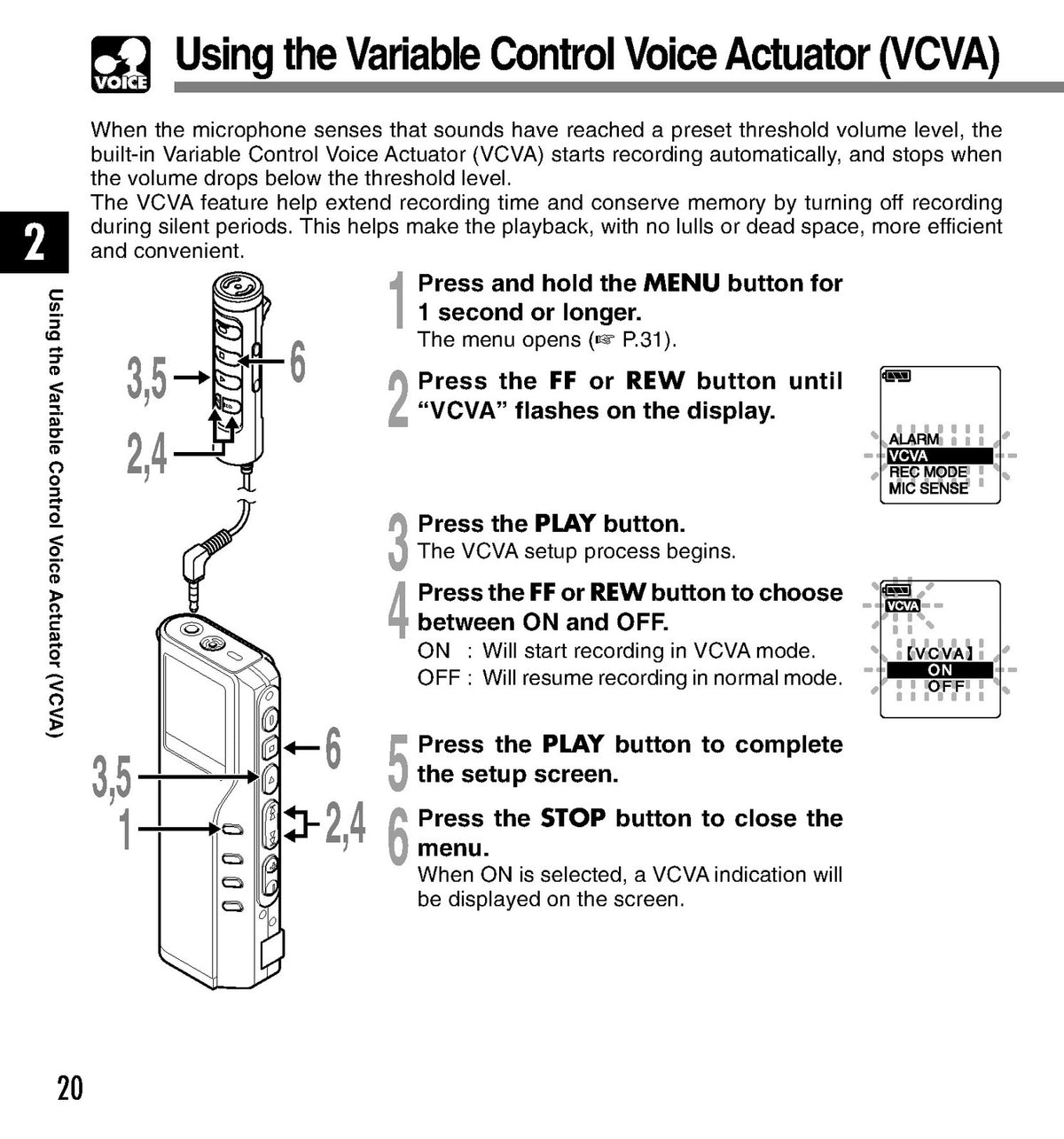 OLYMPUS DM-20 DM-10 Digital Voice Recorder Instructions Manual - WIRE BOUND
