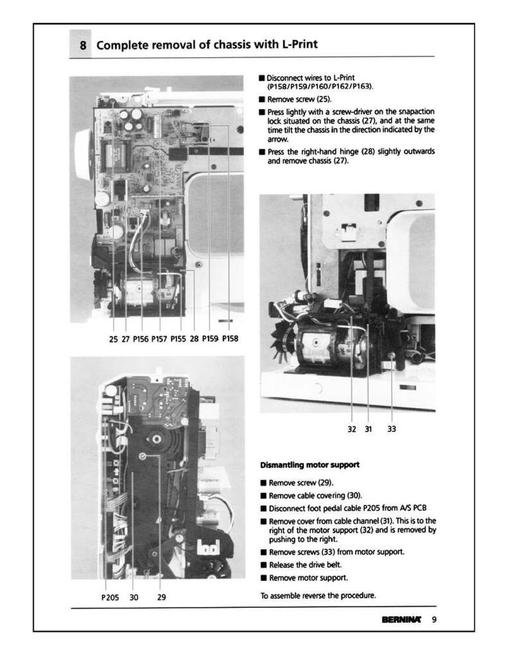 BERNINA 1630 Service Manual - STEEL WIRE BOUND - PROTECTIVE COVERS