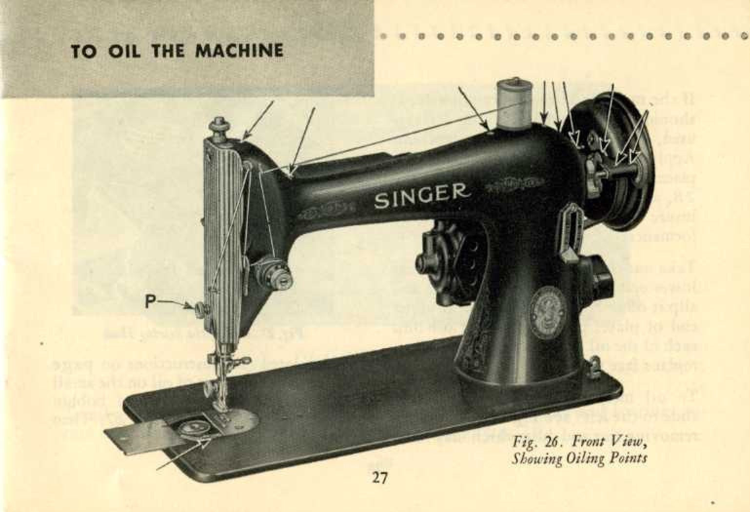 SINGER 66-16 Sewing Machine Instruction Manual 1954 - WIRE BOUND - TOUGH COVERS