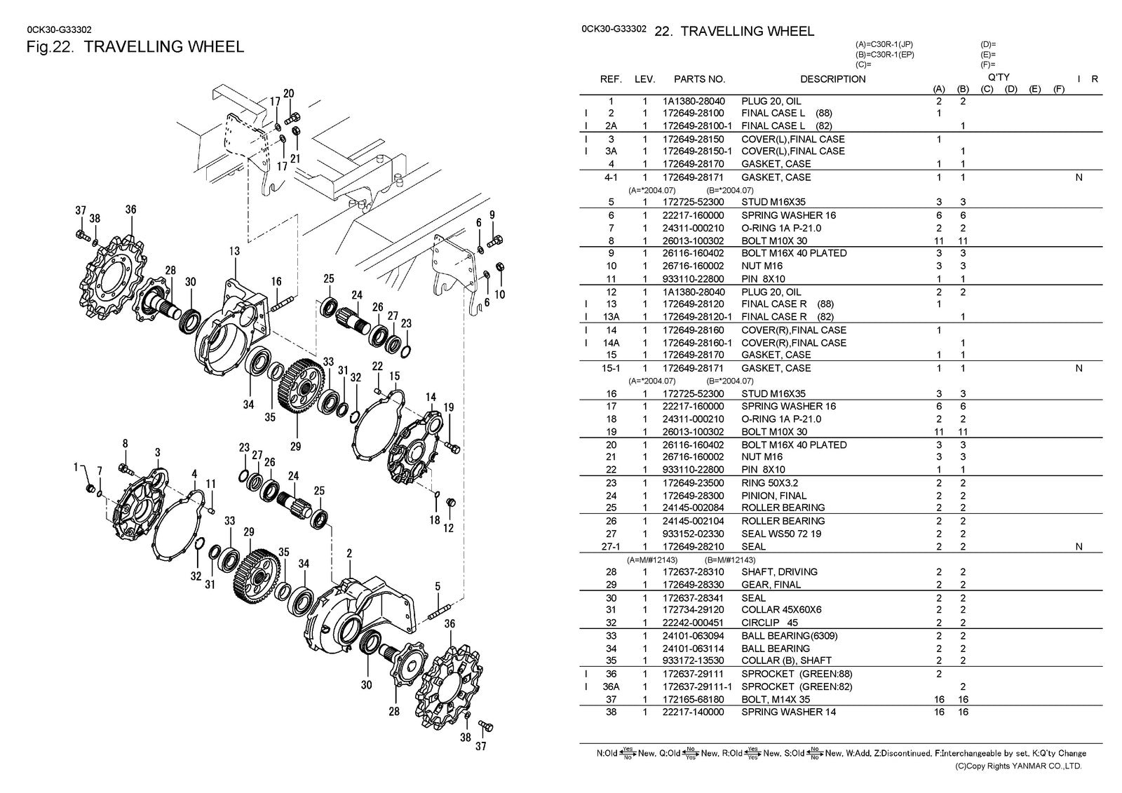 YANMAR C30R-1 Crawler Carrier Parts Catalog Manual 2010 - WIRE BOUND - COVERS