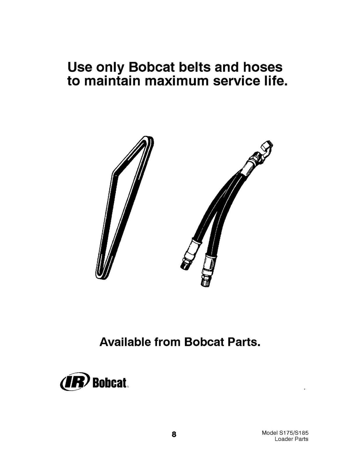 BOBCAT S175 S185 Parts & Service Manual BUNDLE - STEEL WIRE BOUND - TOUGH COVERS