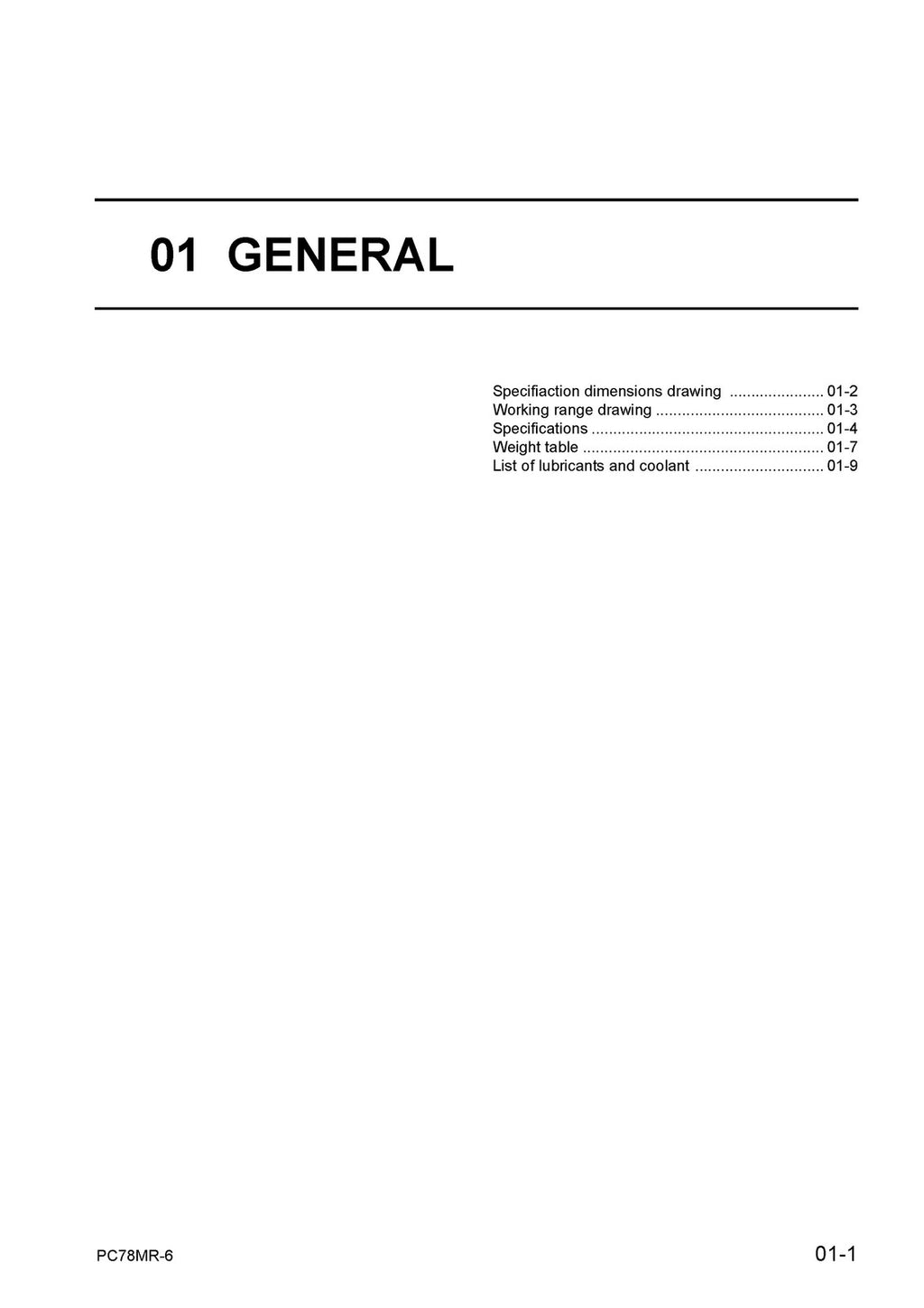 KOMATSU PC78MR-6 SN 1001 UP SHOP MANUAL - BOUND - COVERS - XL FOLDOUT PAGES