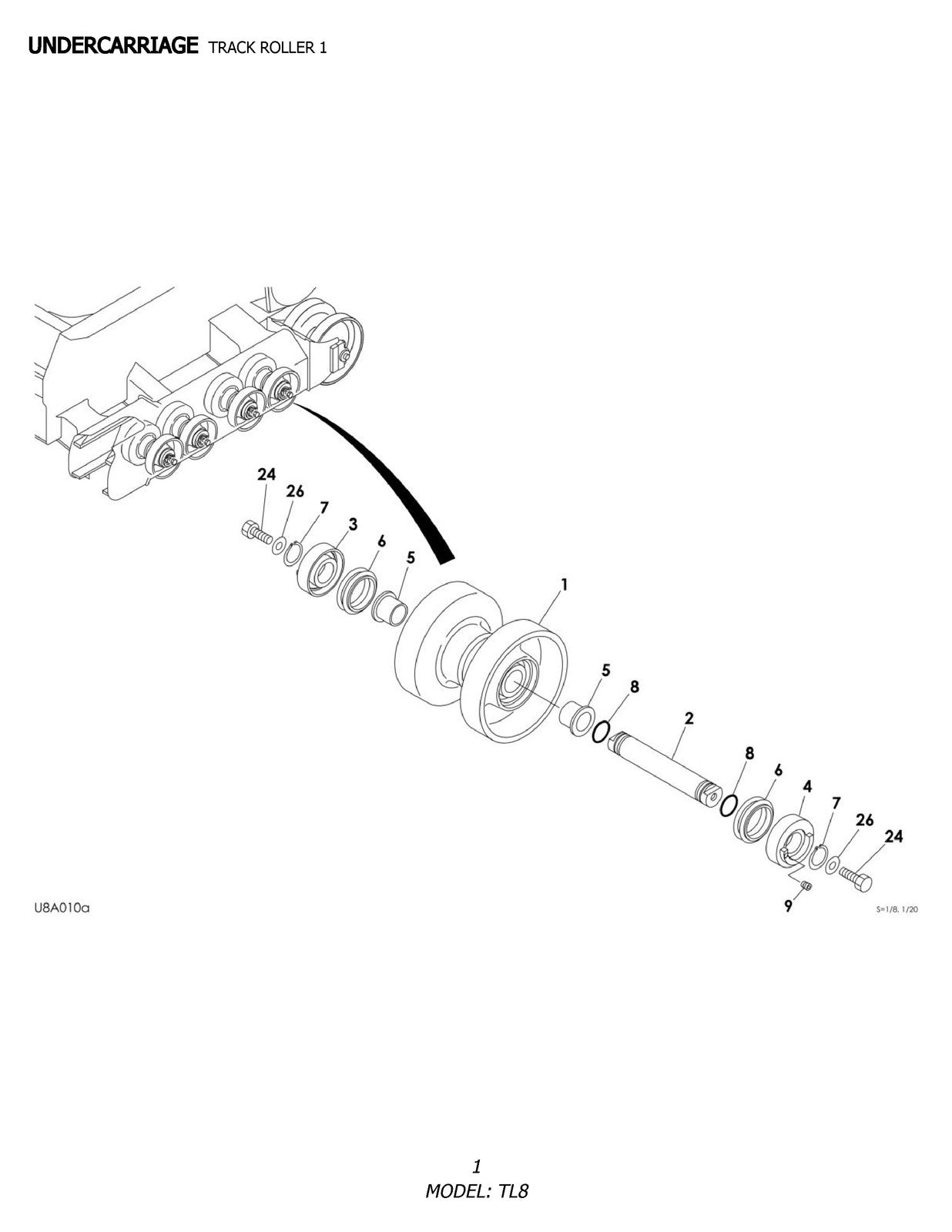 TAKEUCHI TL8 Compact Track Loader Parts Manual SN 200800002 Up - WIRE BOUND