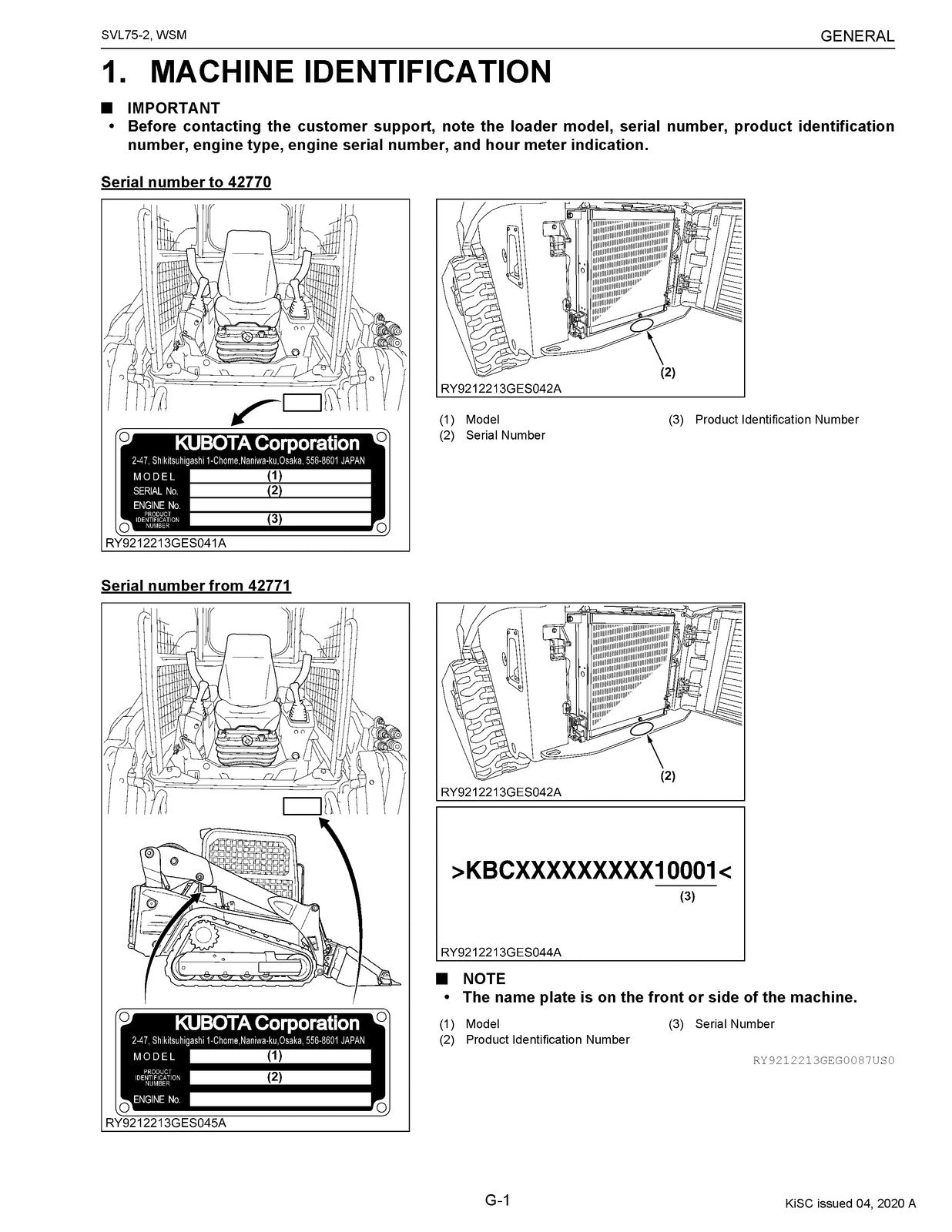 KUBOTA SVL75-2 Compact Track Loader Workshop & Operators Manual BUNDLE