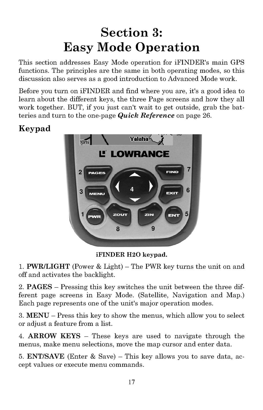 LOWRANCE iFINDER H2O Handheld Mapping GPS Receiver Instructions Manual 2004