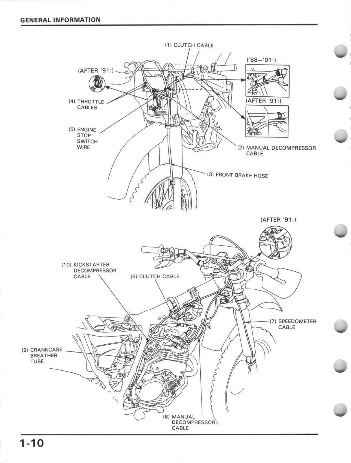 HONDA XR250R Motorcycle Service Manual 1986-1995 - WIRE BOUND - TOUGH COVERS