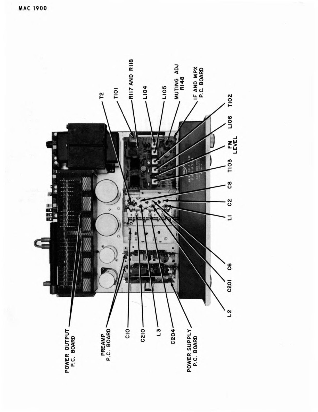 MCINTOSH MAC 1900 AM FM Stereo Receiver Service Information Manual - WIRE BOUND