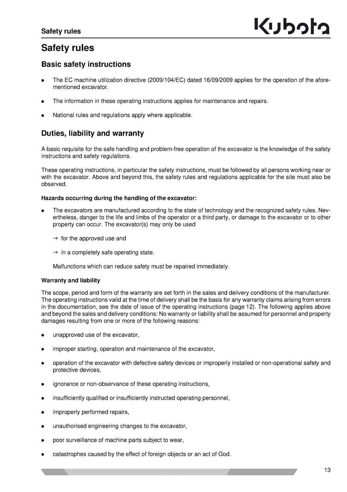 KUBOTA KX015-4 KX016-4 KX018-4 KX019-4 Excavator OPERATORS MANUAL - WIRE BOUND