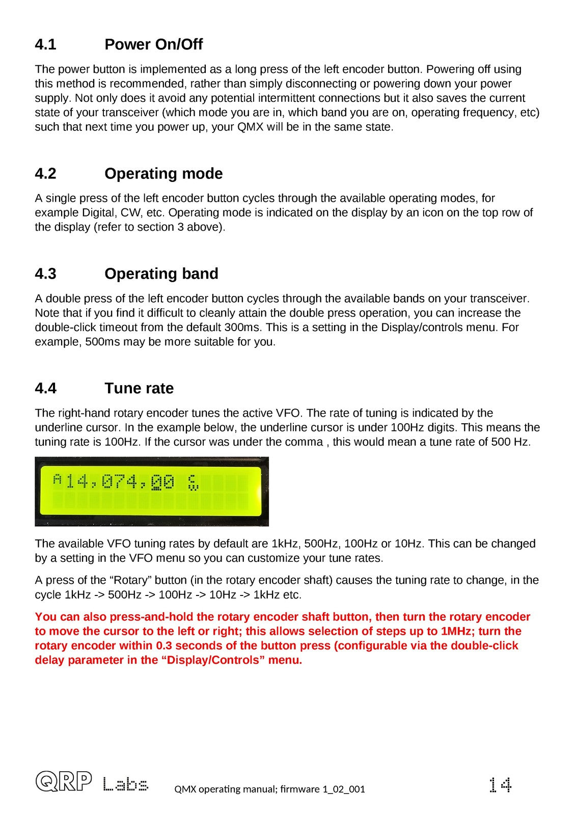 QRP LABS QMX QMX Multimode Transceiver Operating Manual - WIRE BOUND - COVERS