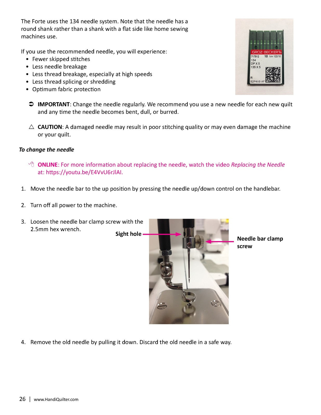 HANDI QUILTER Forte 24-Inch Longarm User Manual - WIRE BOUND - TOUGH COVERS