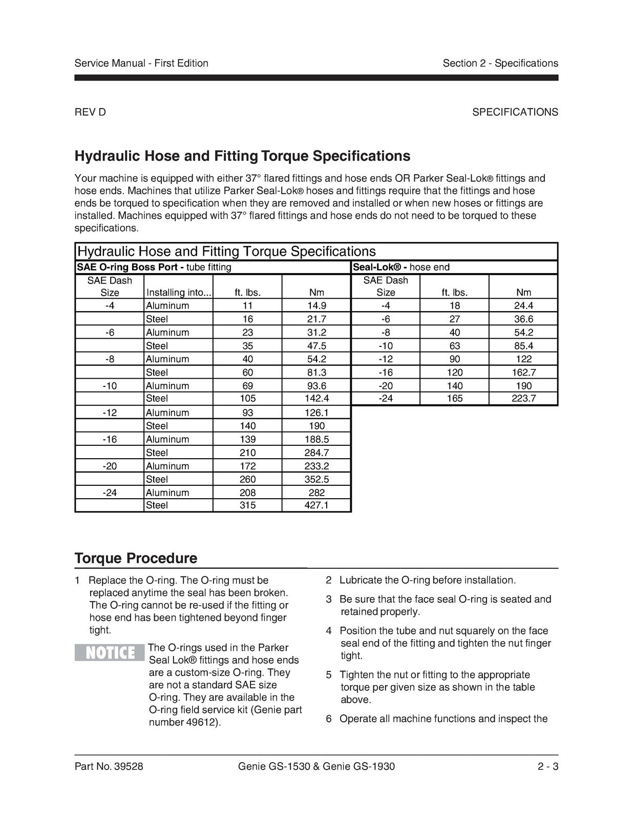 GENIE GS-1530 GS-1930 Service Manual Before SN 17408 - BOUND - COVERS - FOLDOUTS