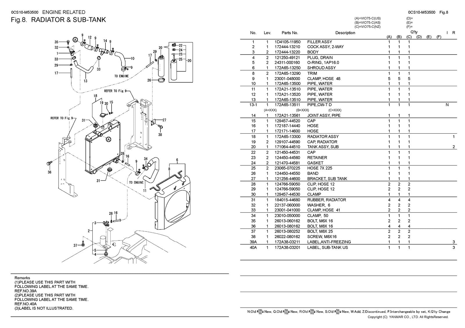 YANMAR ViO75-C Excavator Parts Catalog Manual 2017 - WIRE BOUND - TOUGH COVERS