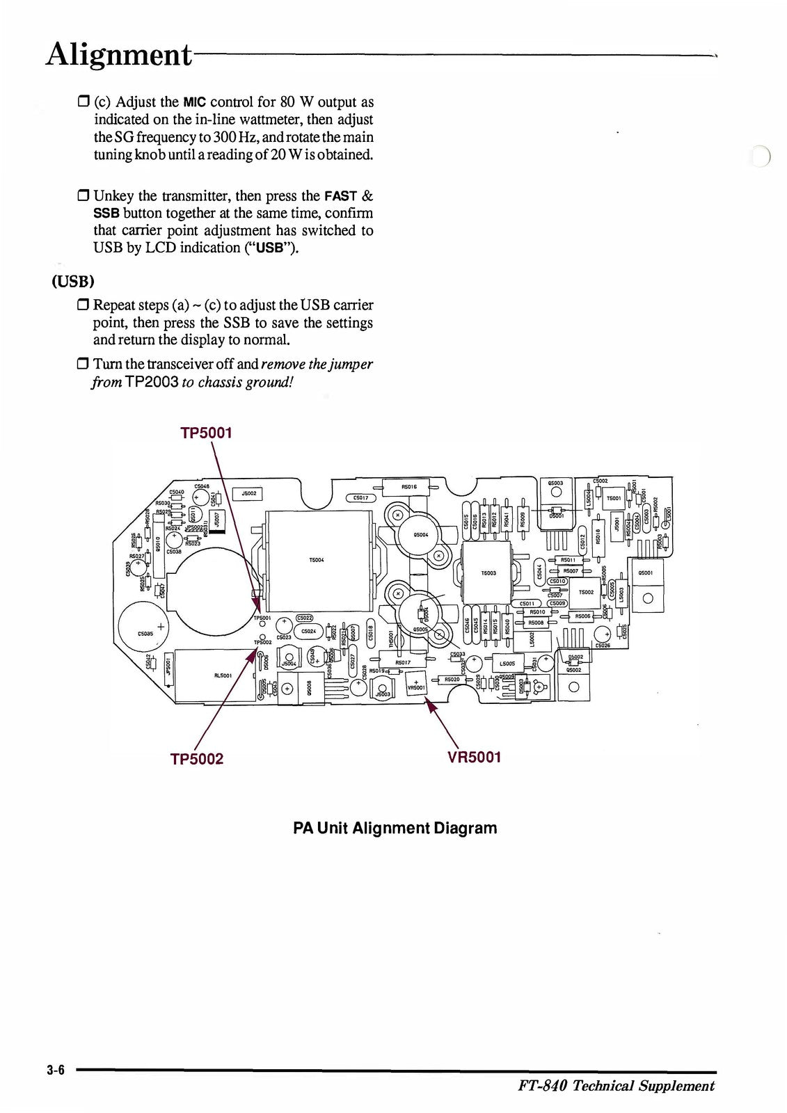 YAESU FT-840 HF Transceiver Service Manual - BOUND - COVERS - XL FOLDOUT PAGES