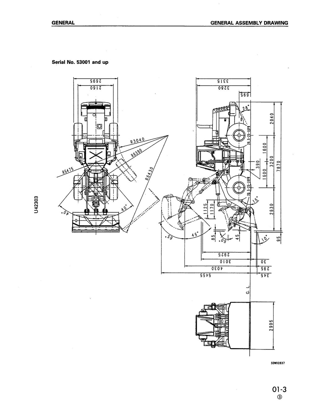 KOMATSU AVANCE LOADER WA380-3 SN 50001 Up Shop Manual, BOUND, COVERS, FOLDOUTS