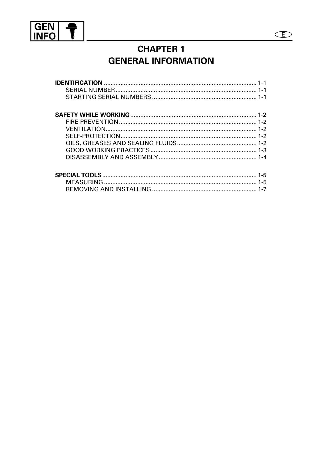 YAMAHA 100A 115B 115C 115F  More Outboard Service Manual, FOLDOUTS