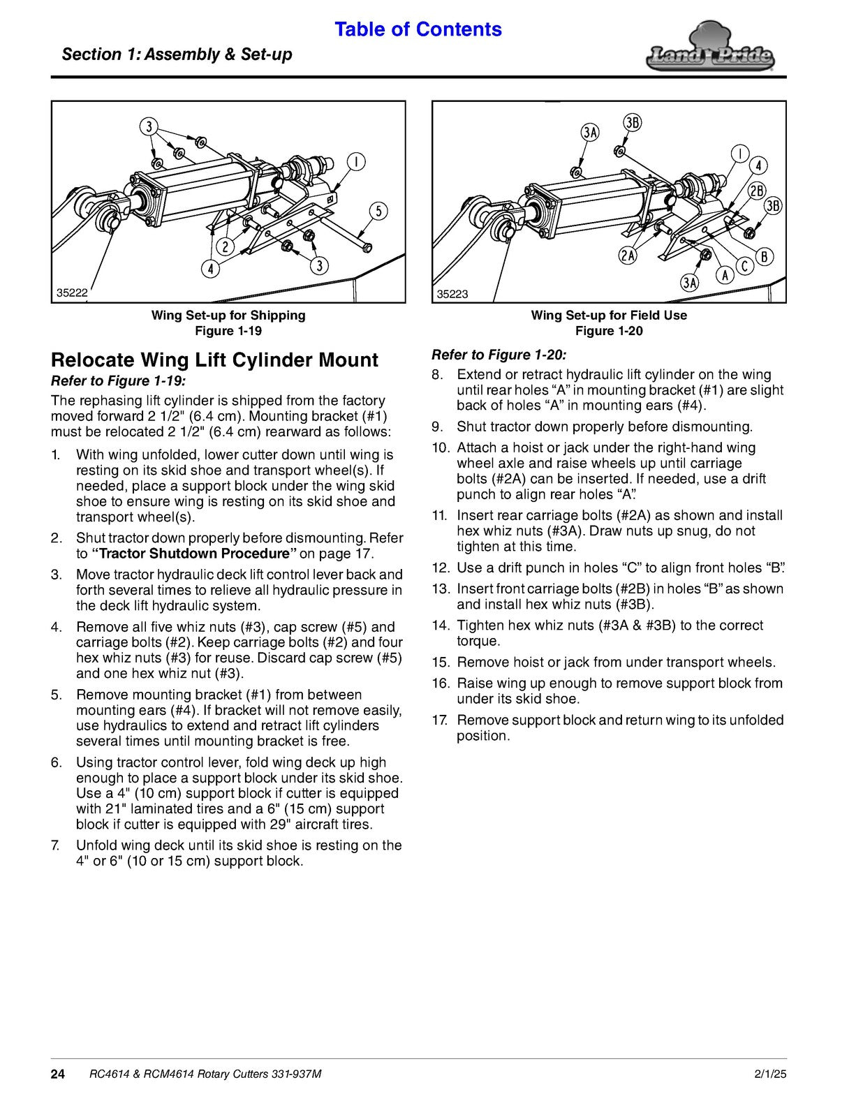 LAND PRIDE RC4614 Rotary Cutter Operators Manual - WIRE BOUND - TOUGH COVERS