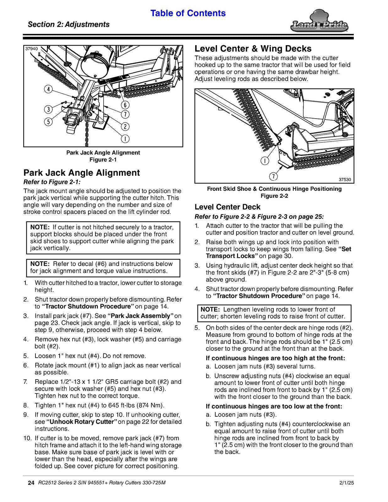 LAND PRIDE RC2512 Rotary Cutters Operators Manual - WIRE BOUND - TOUGH COVERS