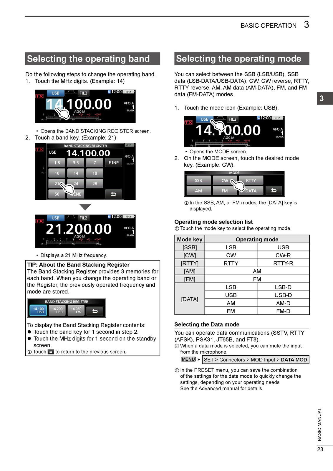 ICOM IC-7300MK2 HF 50MHz Transceiver Basic Manual - WIRE BOUND - TOUGH COVERS