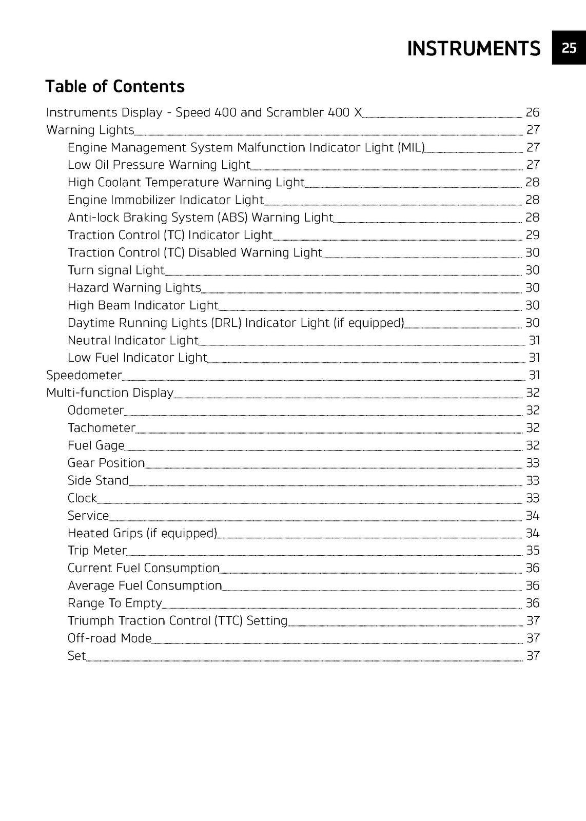 TRIUMPH Speed 400 Scrambler 400 X Owners Handbook Manual 2023 - WIRE BOUND