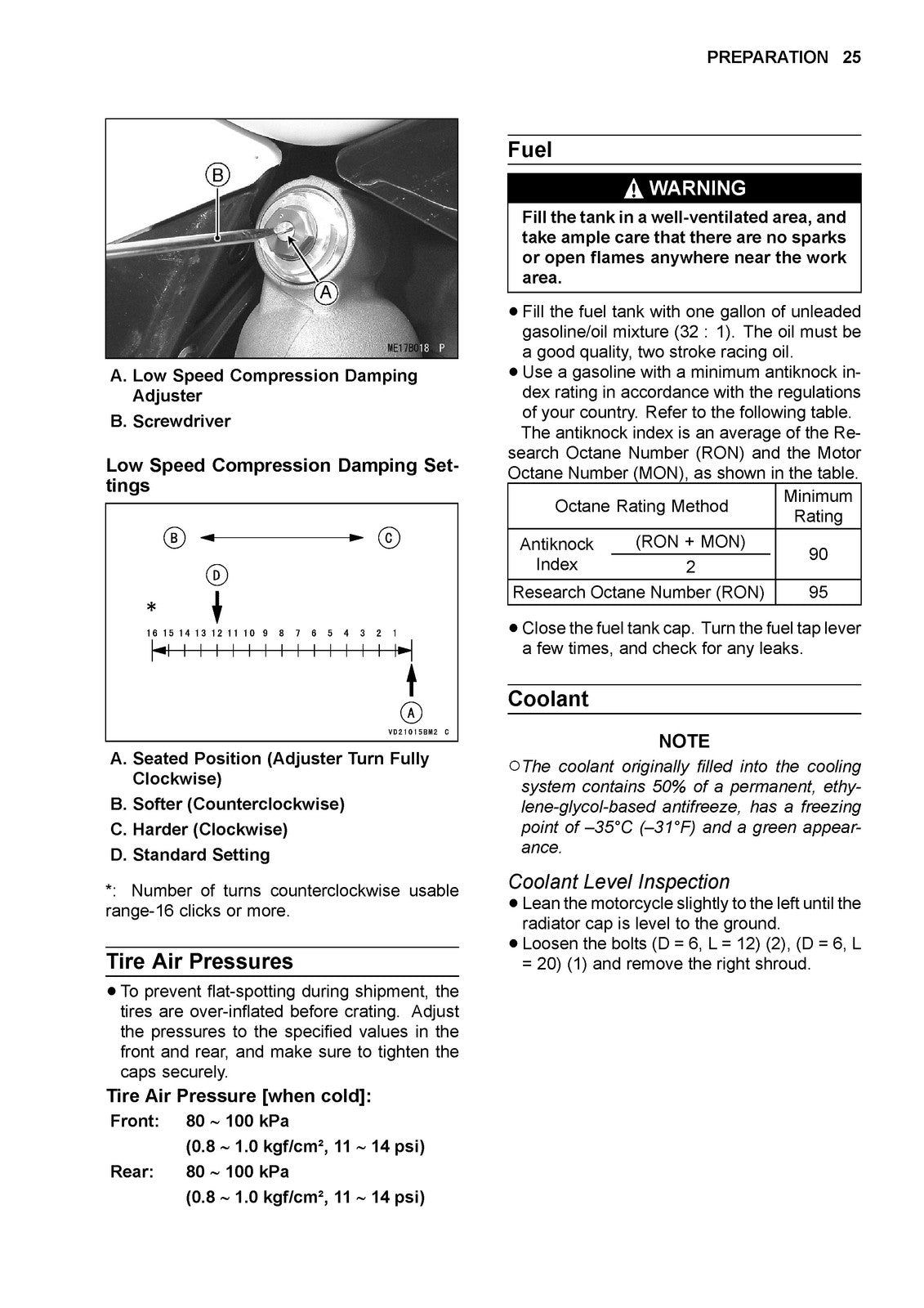 KAWASAKI KX250 Motorcycle Assembly  Preparation Manual - WIRE BOUND - COVERS