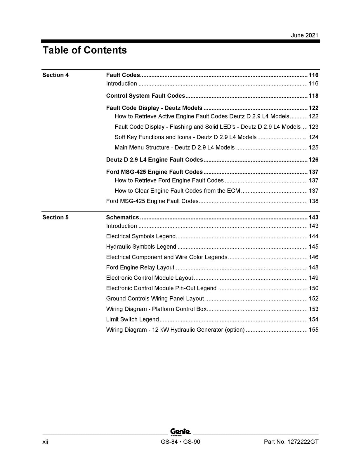 GENIE GS-3384 GS-3390 GS-4390 GS-5390 Service And Repair Manual 2021, FOLDOUTS