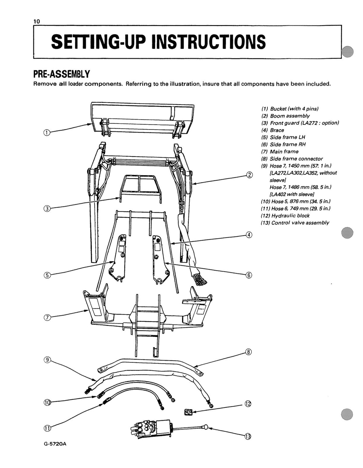 KUBOTA LA272 LA302 LA352 LA402 Operators & Parts Manual BUNDLE - WIRE BOUND