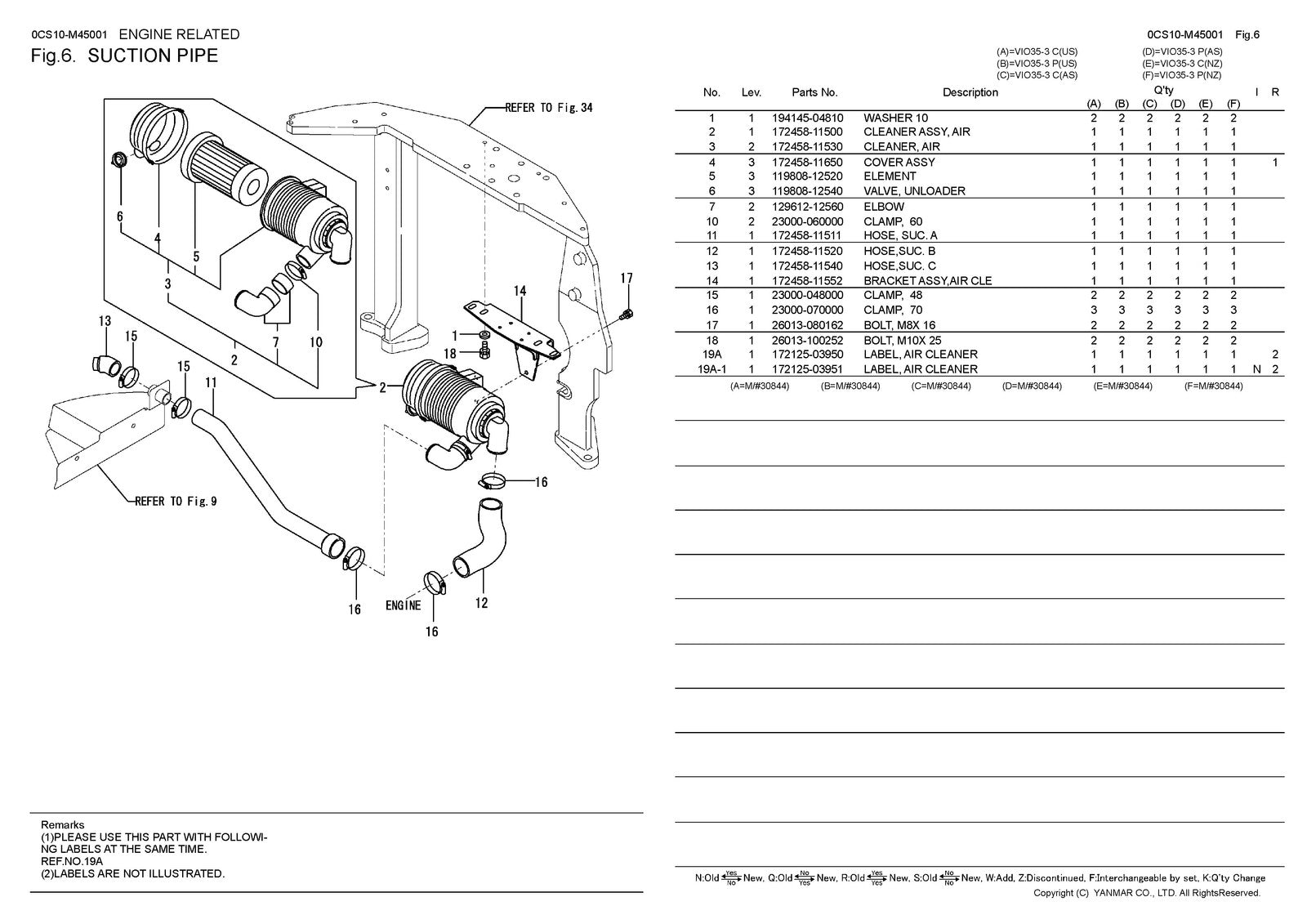 YANMAR ViO35-3 Excavator Parts Catalog Manual 2015 - WIRE BOUND - TOUGH COVERS
