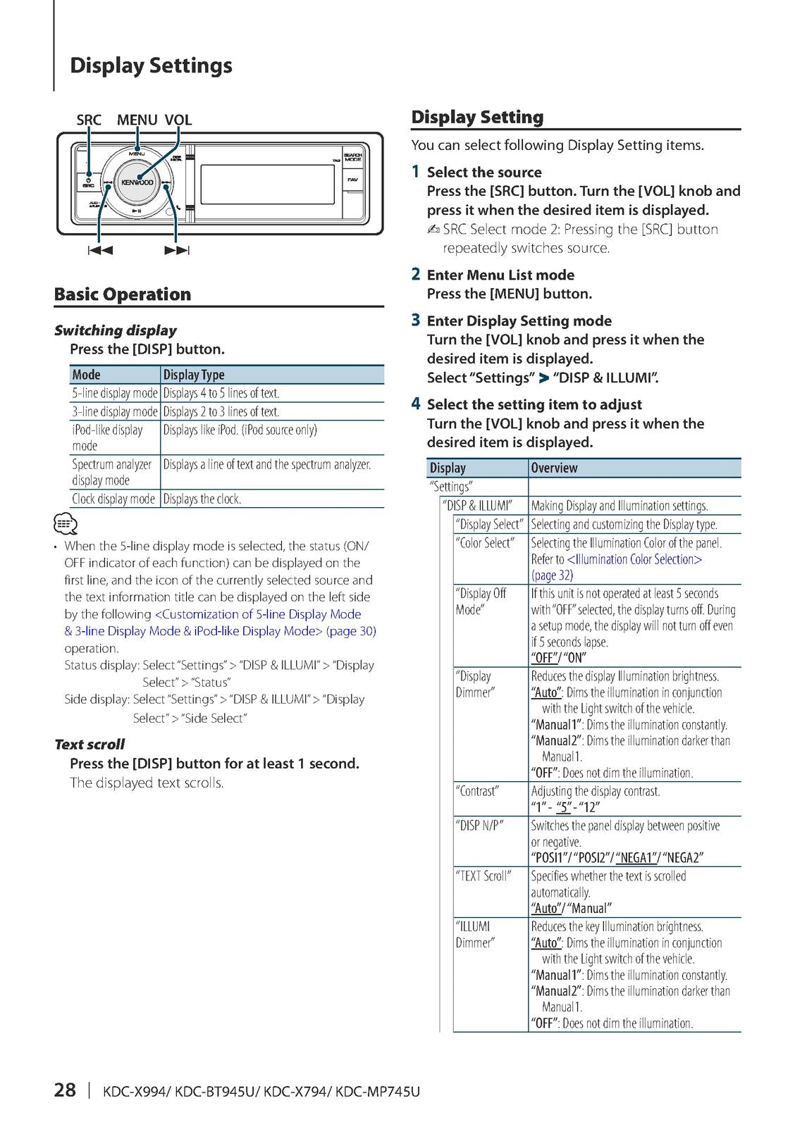 KENWOOD KDC-X994 KDC-BT945U KDC-X794 KDC-MP745U Instruction Manual - WIRE BOUND