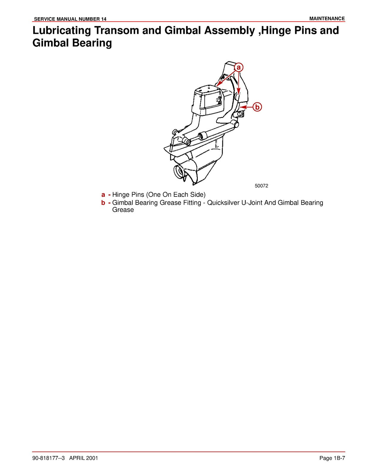 MERCURY MERCRUISER Alpha One Generation II Sterndrive Service Manual 2001