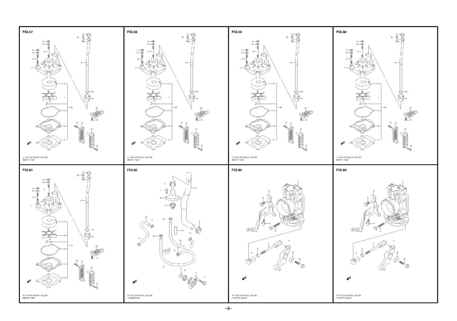 SUZUKI DF40A DF50A DF60A Outboard Motor Parts Catalogue 2011 - WIRE BOUND
